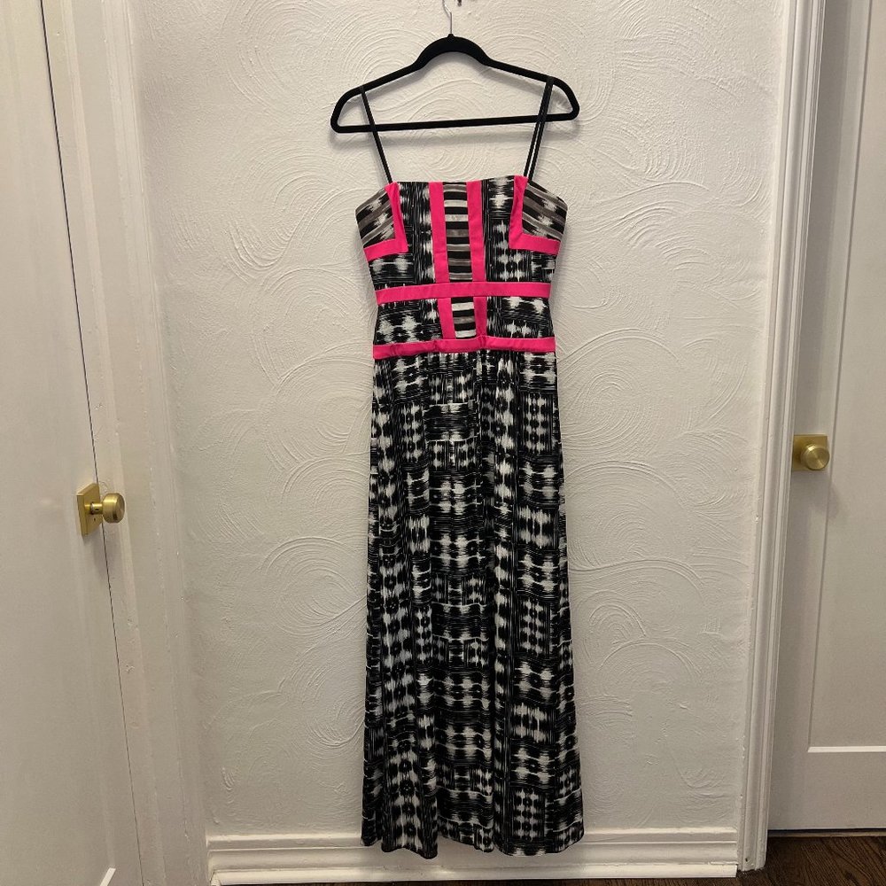 BCBG Black and Pink Maxi Dress